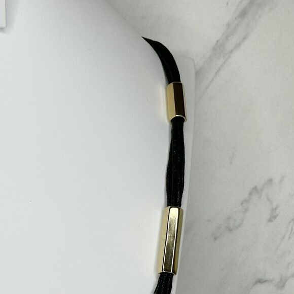 Chicos Black Multi Strand Cord Gold Tone Long Statement Necklace 40" ✨ - Picture 8 of 8